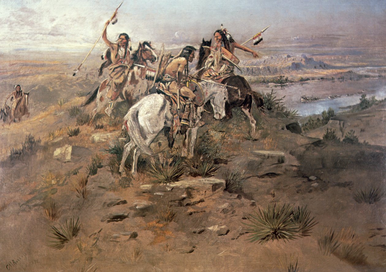 Índios Descobrindo Lewis e Clark de Charles Marion Russell