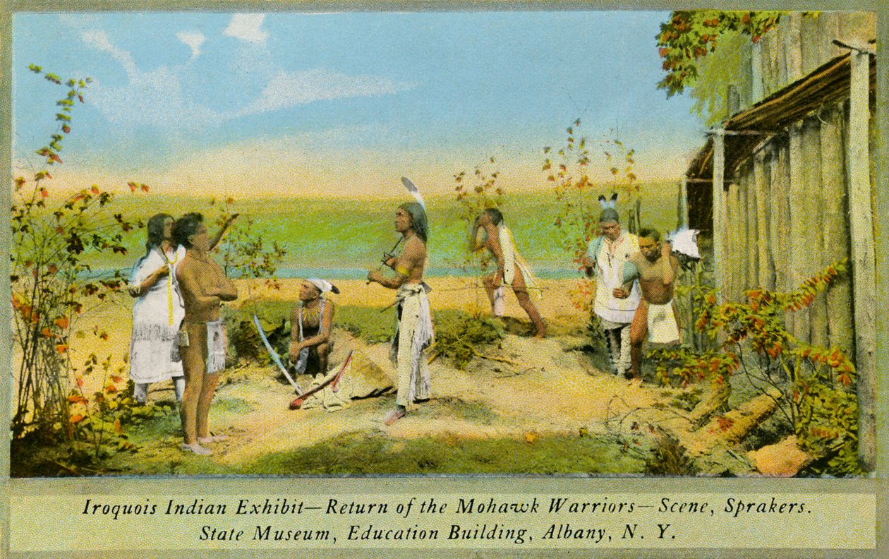 Exposição Indiana Iroquois, Museu do Estado, Albany de Charles Marion Russell