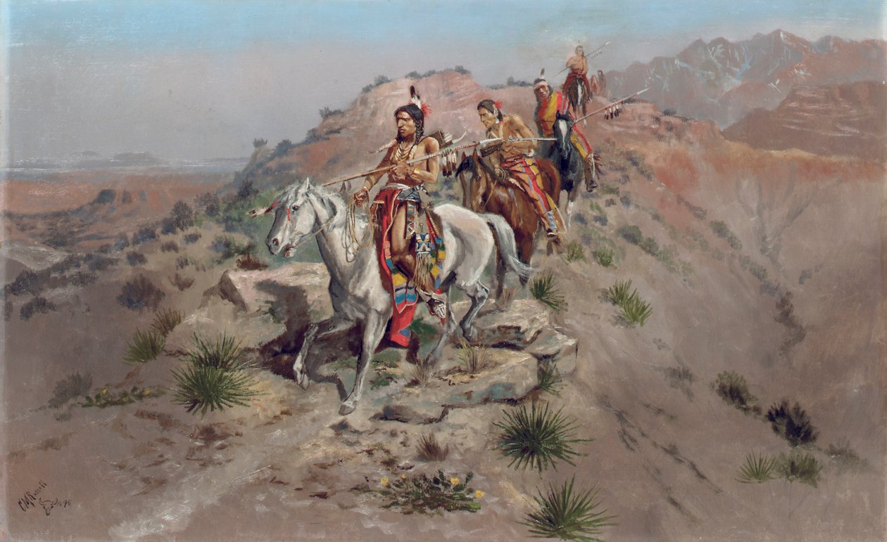 No Caminho da Guerra, 1895 de Charles Marion Russell