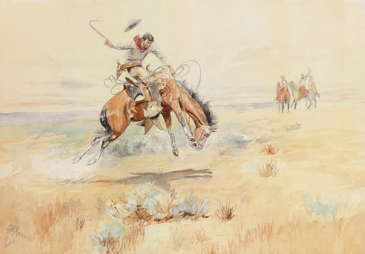O imbecil de Bronco, 1894 de Charles Marion Russell