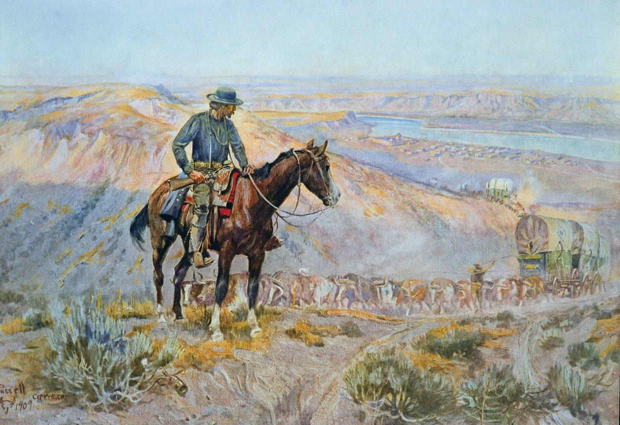 O Chefe da Carroça (óleo sobre tela) de Charles Marion Russell