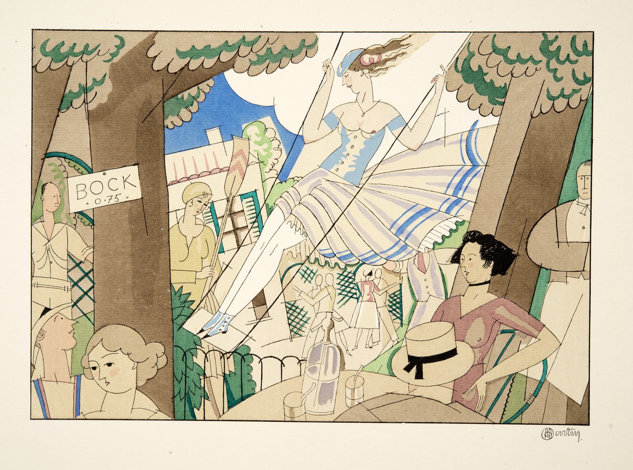 Swing, de Esporte e Lazer, pub. 1914 (estêncil) de Charles Martin