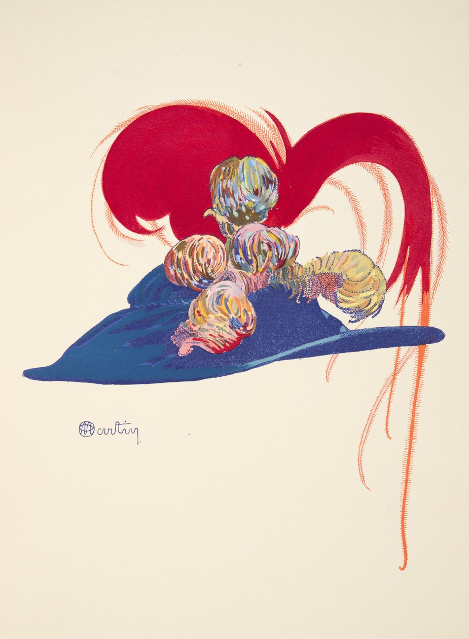 Projeto para um chapéu, da moda em dezenove doze. em Marcelle Demay, pub. 1912 (estêncil) de Charles Martin