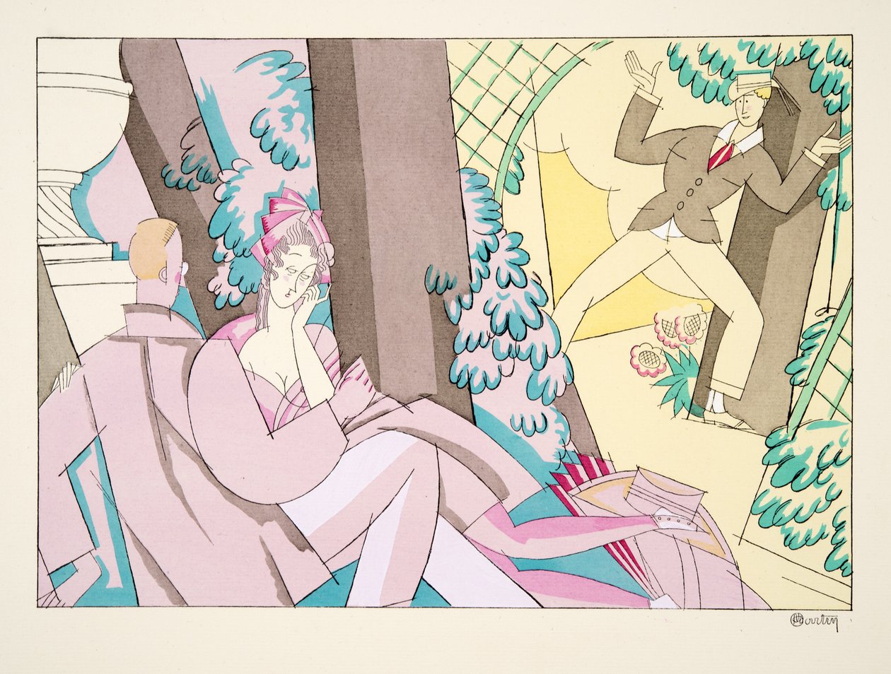 Flirt, de Esporte e Lazer, pub. 1914 (estêncil) de Charles Martin