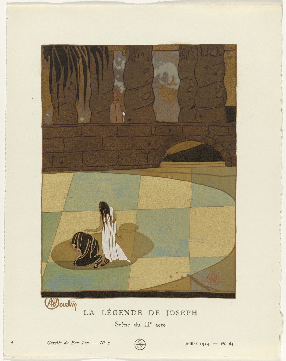 Gazette du Bon Ton, 1914 - Nº 7: A Lenda de José / Cena do segundo ato de Charles Martin