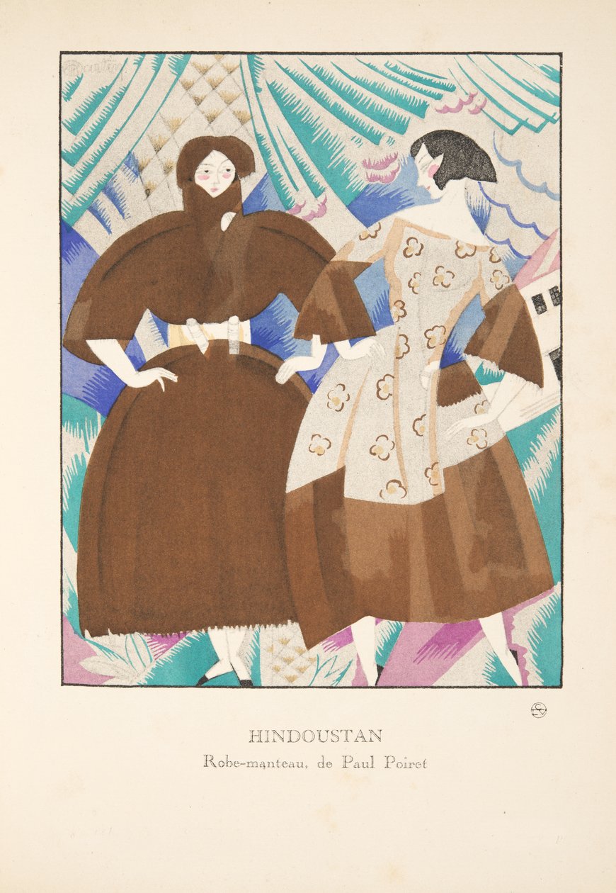 Hindoustan, de uma coleção de placas de moda, 1920 (pochoir print) de Charles Martin