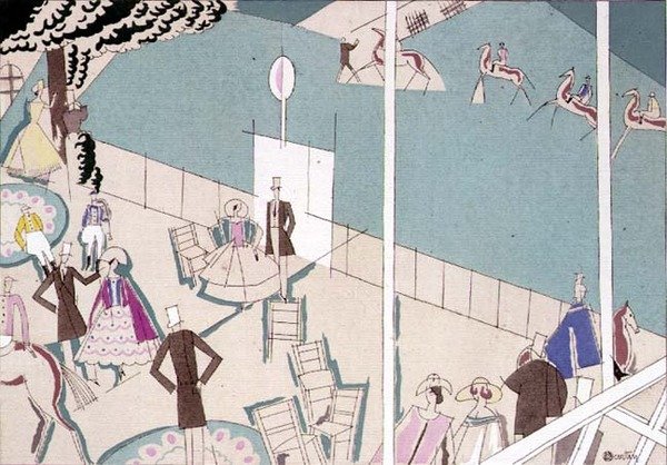 Horse Racing, c.1920 (stencil sobre papel) de Charles Martin