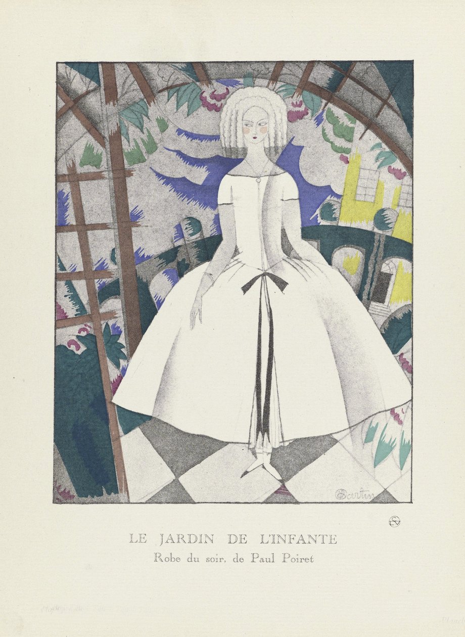 O Jardim da Infância, de uma Coleção de Placas de Moda, 1920 (estêncil) de Charles Martin