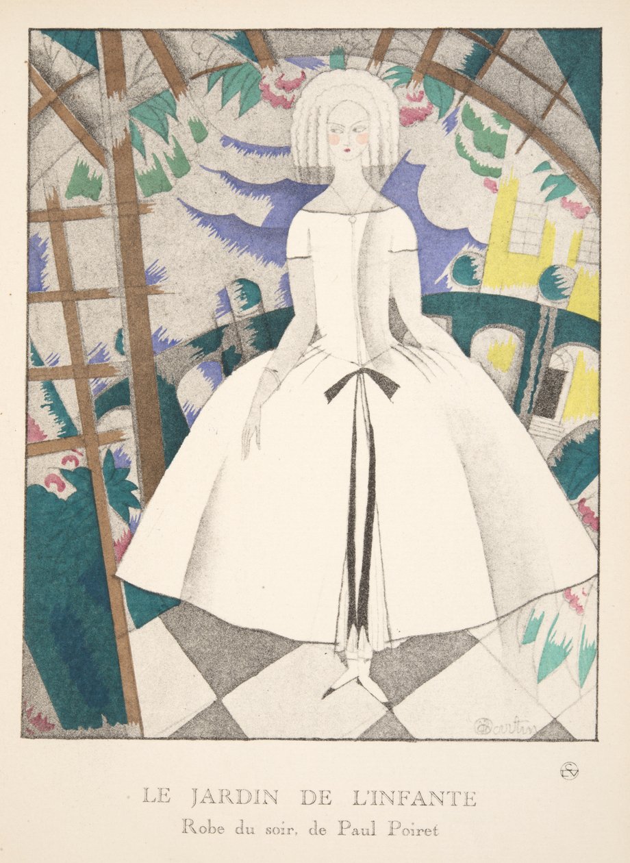 O Jardim da Infância, de uma Coleção de Placas de Moda, 1920 (estêncil) de Charles Martin