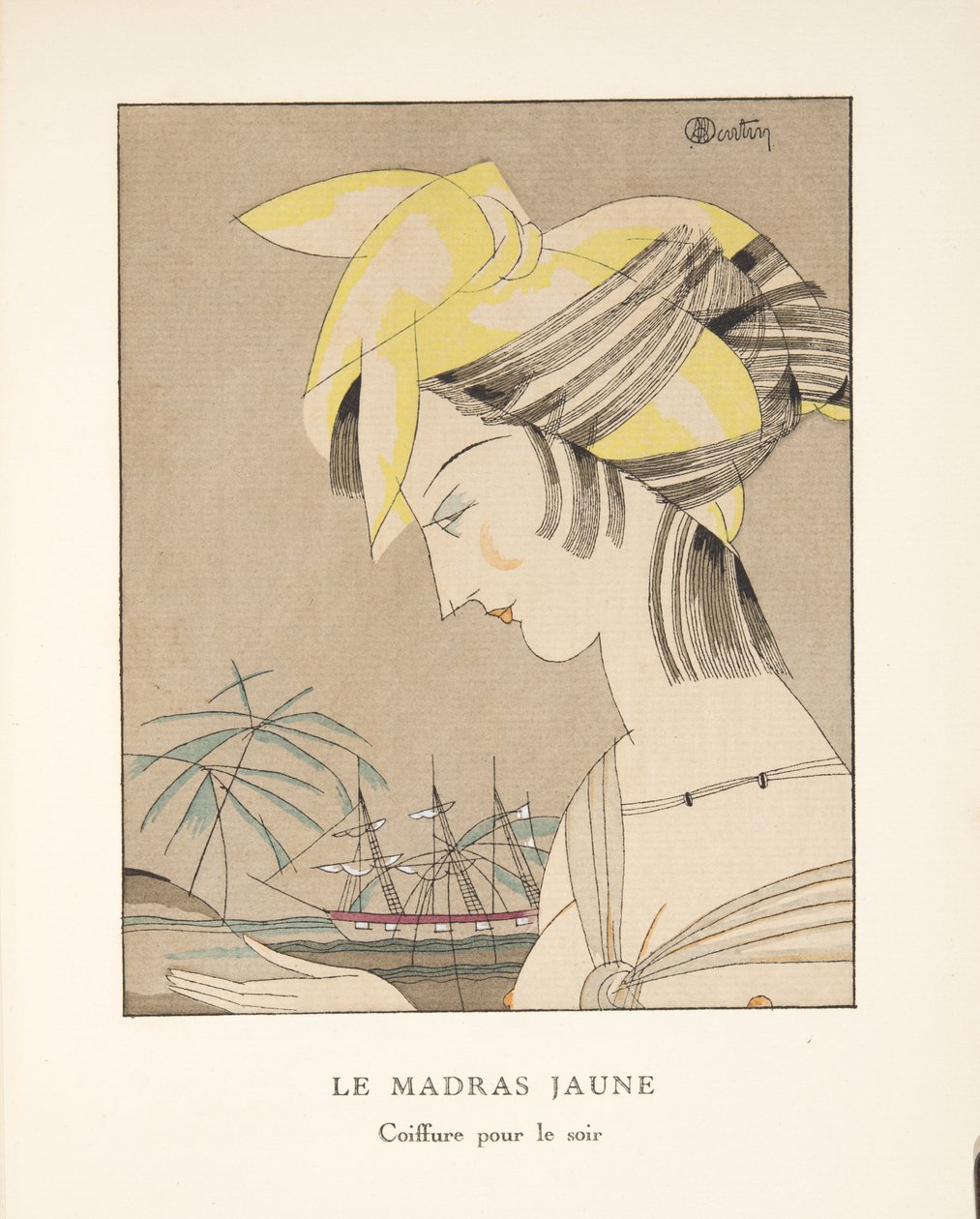 As Madras Amarelas, de uma Coleção de Placas de Moda, 1920 (estêncil) de Charles Martin