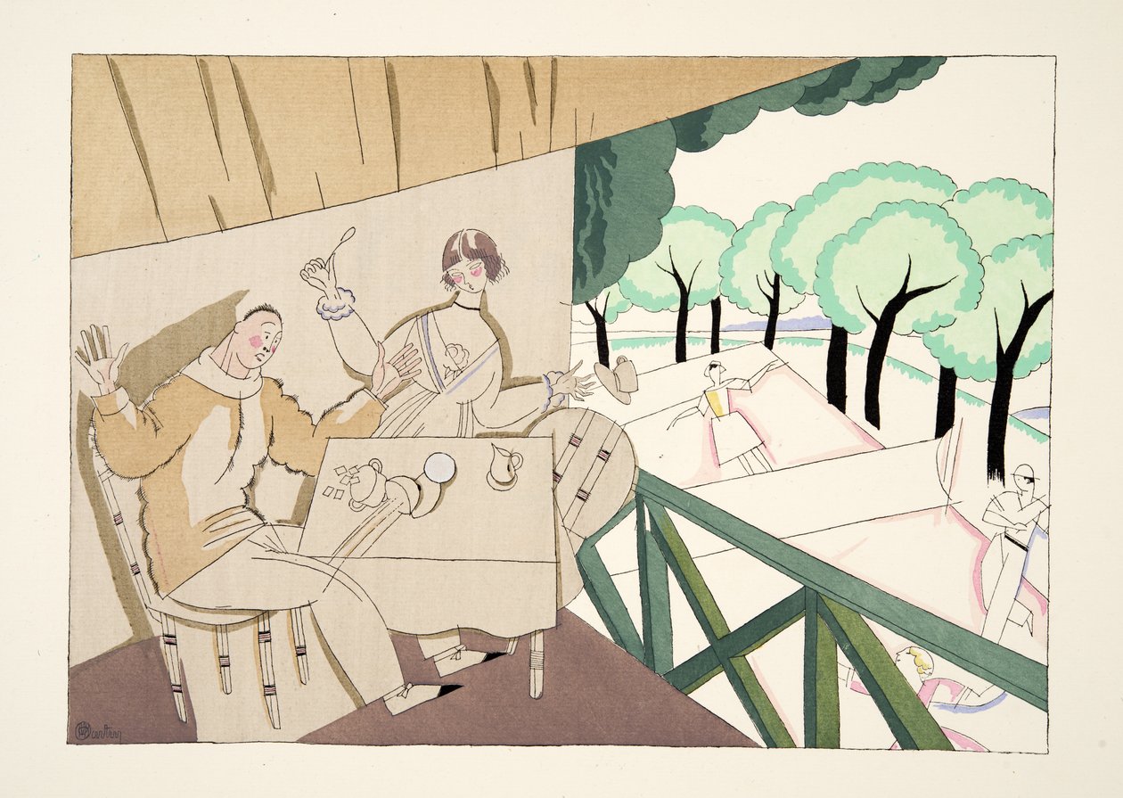 Tênis, de Esporte e Lazer, pub. 1914 (estêncil) de Charles Martin