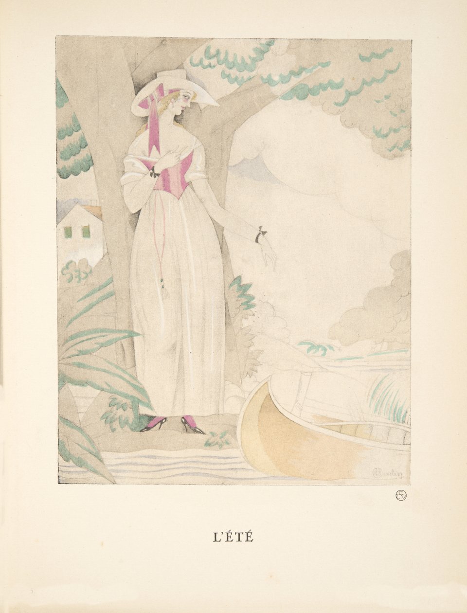 Lété, de uma Coleção de Placas de Moda, 1922 (pochoir print) de Charles Martin