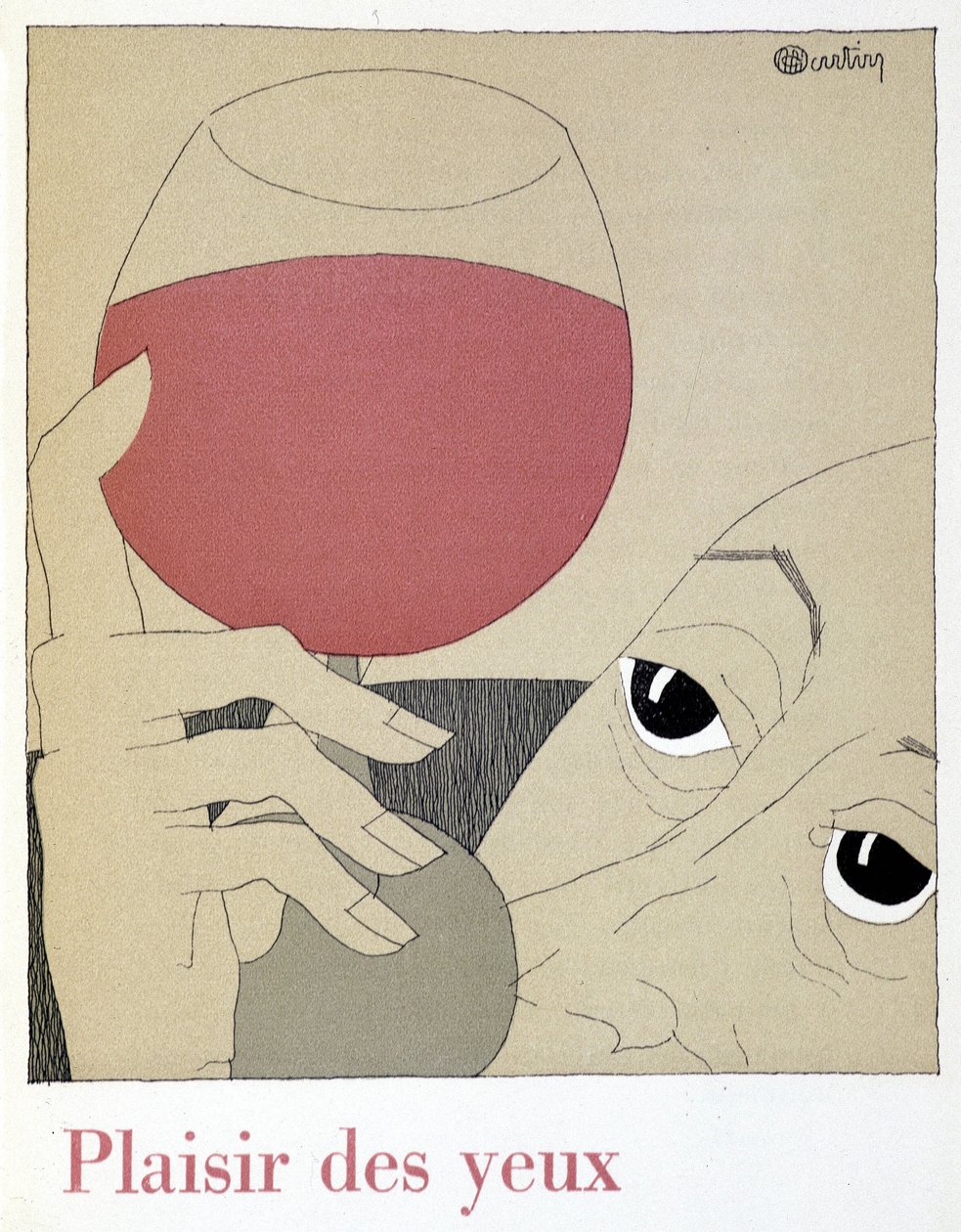 O prazer dos olhos - em "Monseigneur le vin", desenho de Charles Martin (1884-1934), fascículo de Etablissements Nicolas de Charles Martin