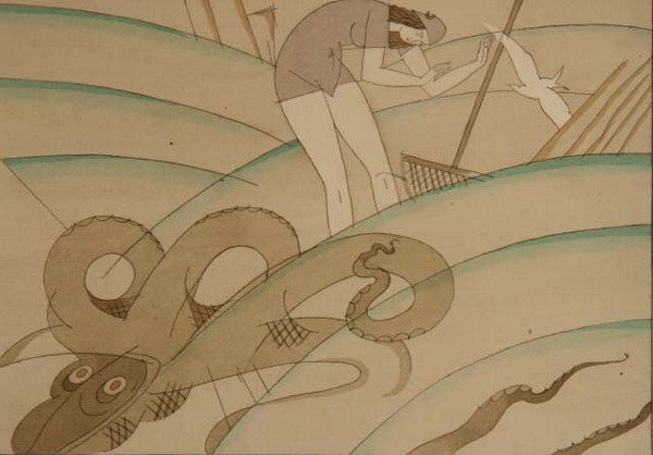 The Octopus, c.1920 (estêncil sobre papel) de Charles Martin