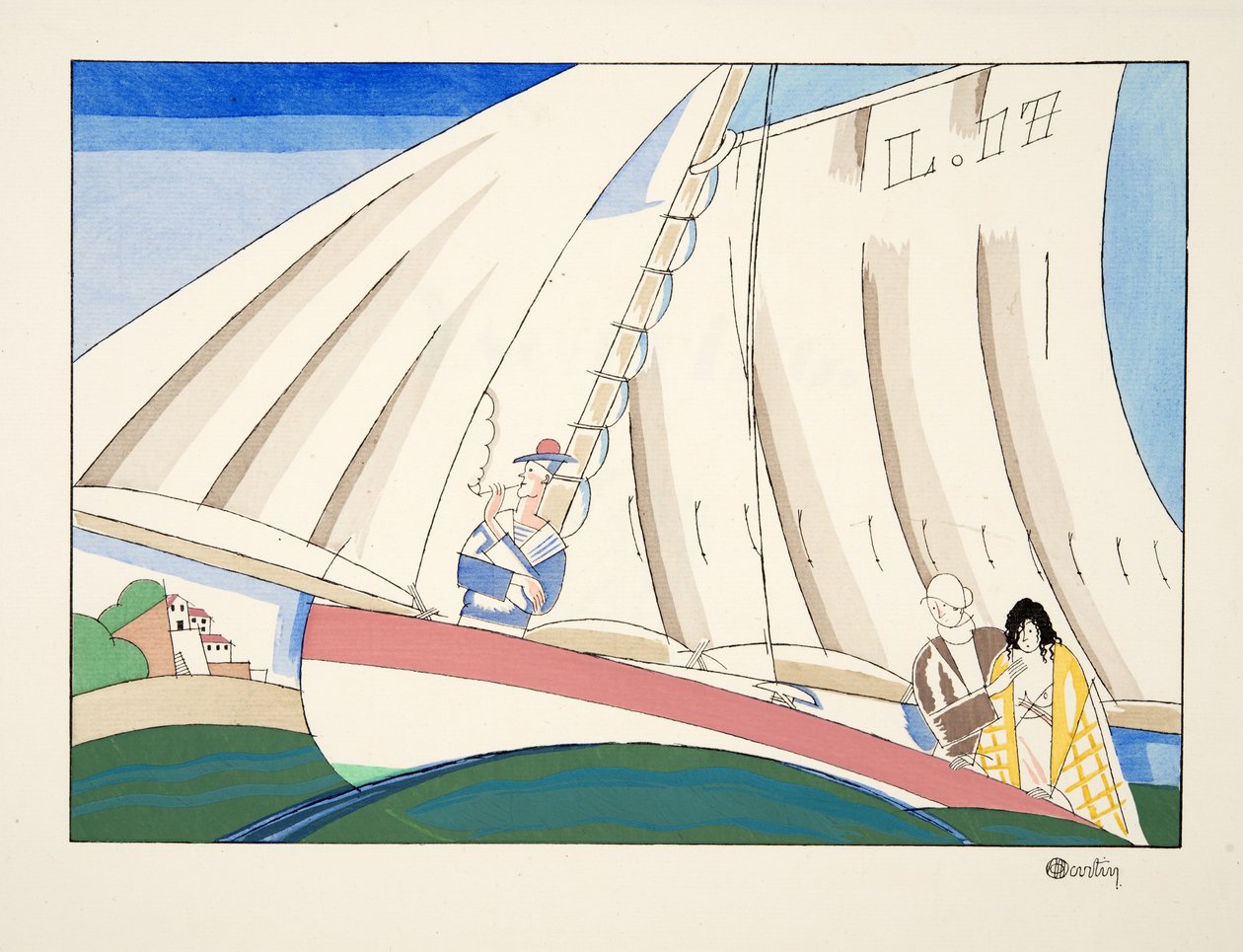 Yachting de Esporte e Lazer, pub. 1914 (estêncil) de Charles Martin