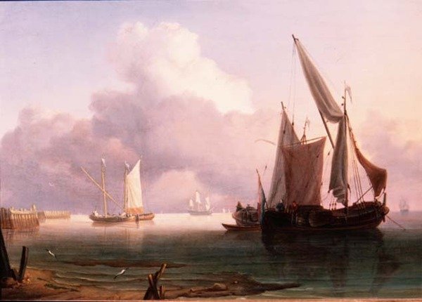 Estuário Becalmed com Dutch Pinks de Charles Martin Powell