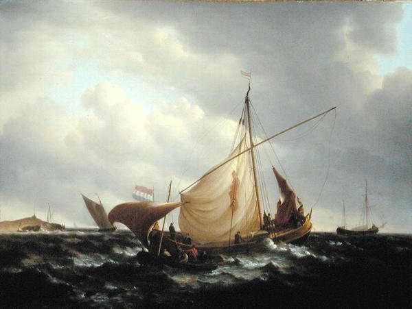 Barco Holandês Colocado no Mar de Charles Martin Powell
