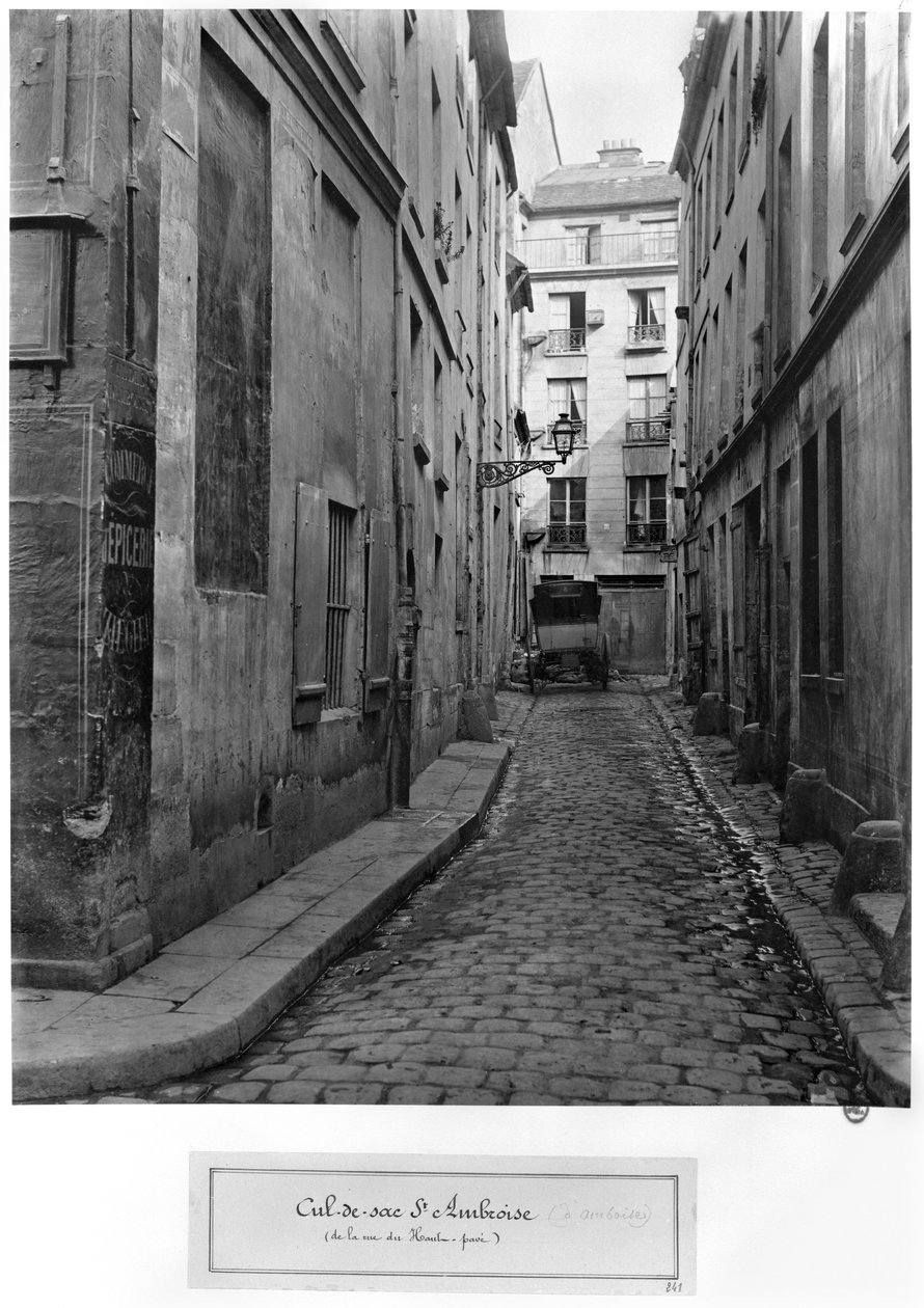 Saint-Ambroise beco sem saída, da rue du Haut-Pave, Paris, 1858-78 de Charles Marville