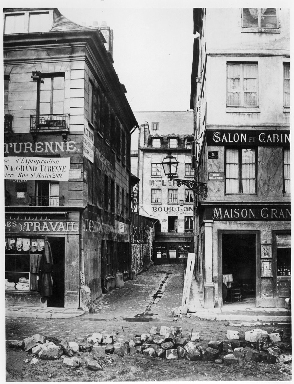 Paris, 4, rue, de, Breteuil, vista, levado, de, rue, Reaumur, direção, rua, Vaucanson, 1858-78 de Charles Marville