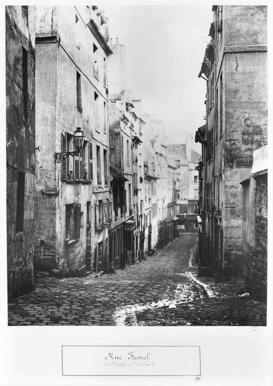 Rue Fresnel, do beco sem saída de Versalhes, Paris, 1858-78 de Charles Marville