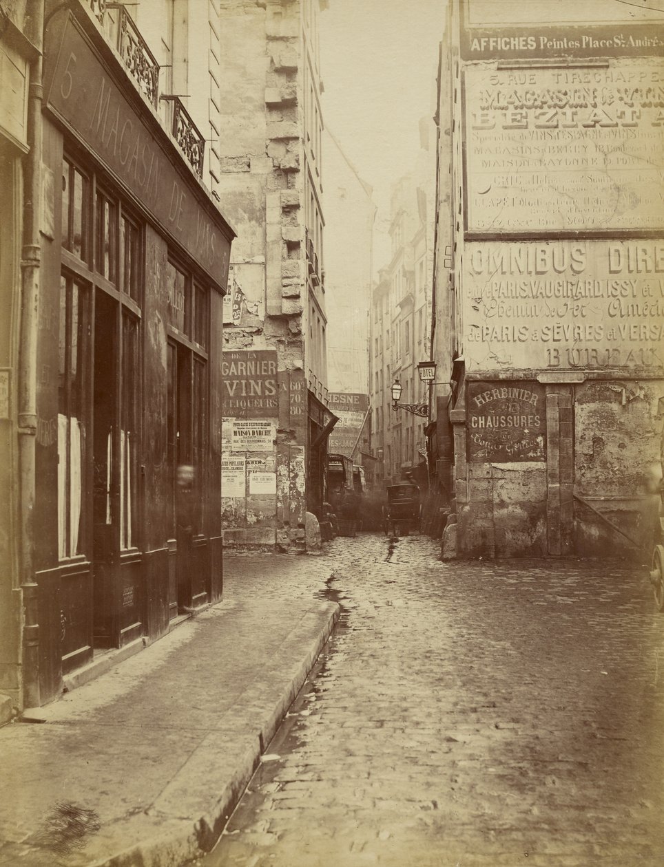 Rue Tirechappe, vista tomada da rue Saint-Honoré de Charles Marville