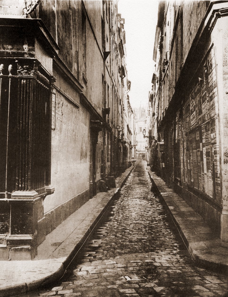 Rue Visconti em Paris, tirada da rue de Seine. 6º arrondissement. de Charles Marville