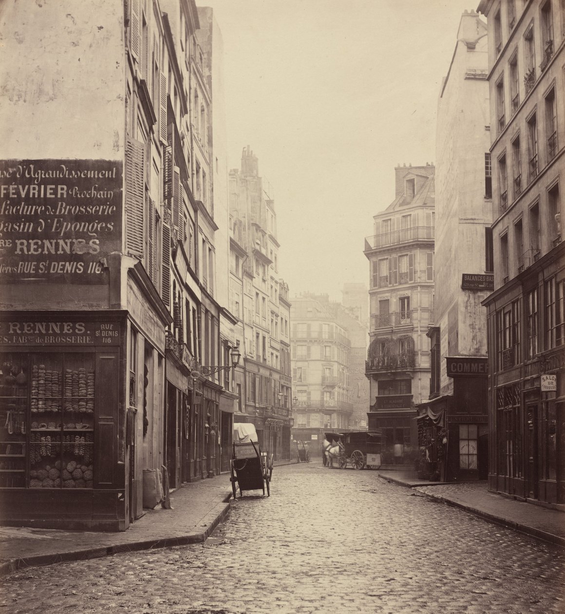 Rue des Lombards, da rue des Lavandières Sainte-Opportune de Charles Marville