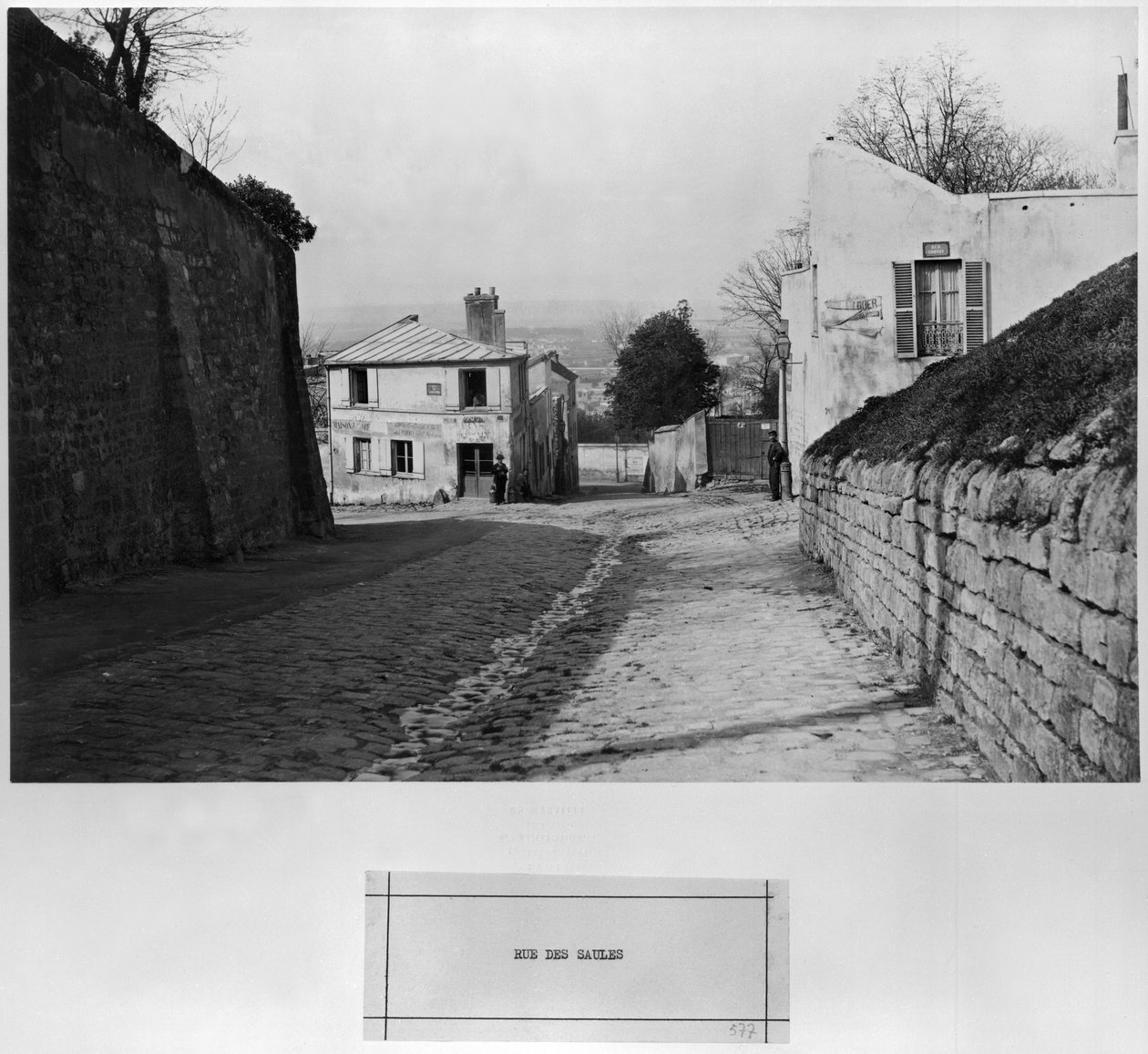 Rue des Saules, Paris, 1858-78 de Charles Marville