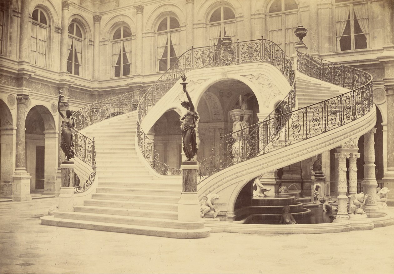 [Escadaria, interior do Hôtel de Ville] de Charles Marville