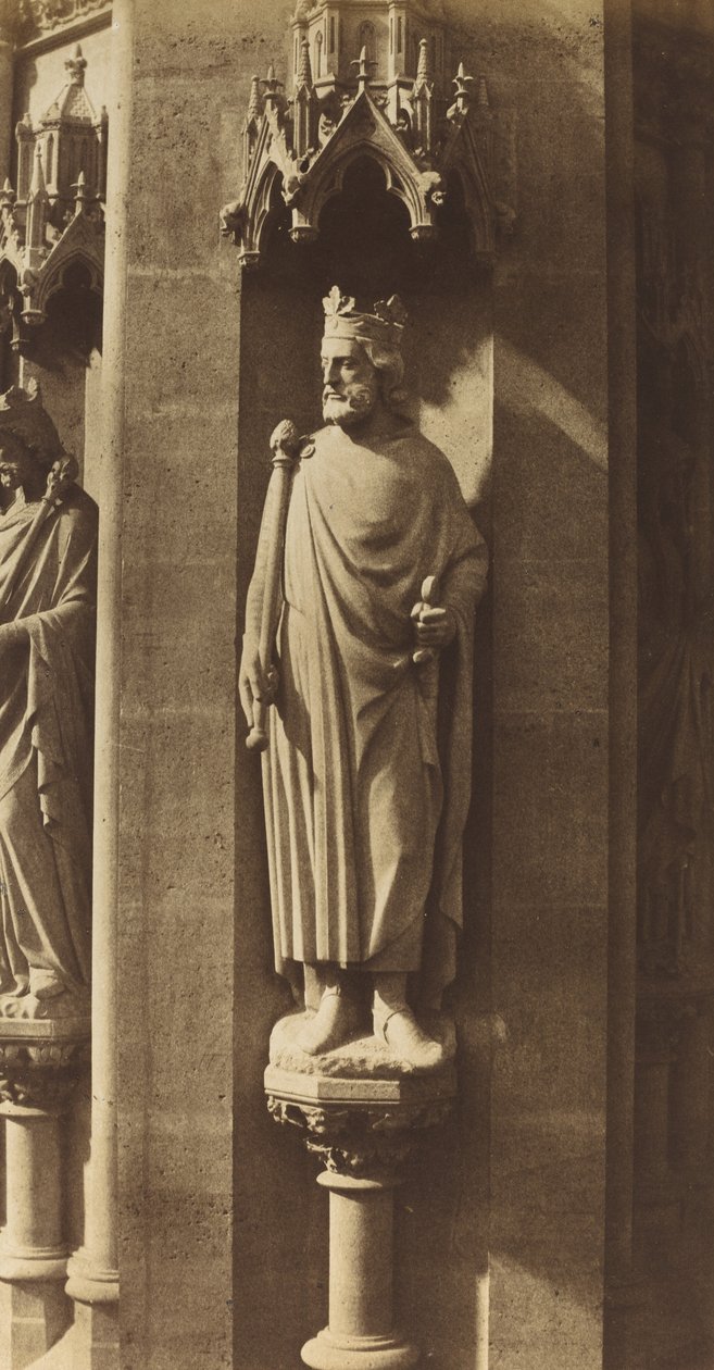 Estátua de Clóvis, Igreja de Sainte-Clotilde, Paris, 1856. de Charles Marville