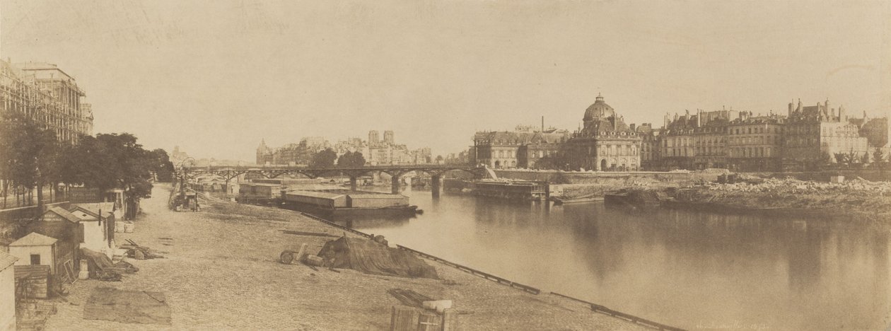 O Sena da Pont du Carrousel Olhando para Notre Dame, 1853. de Charles Marville