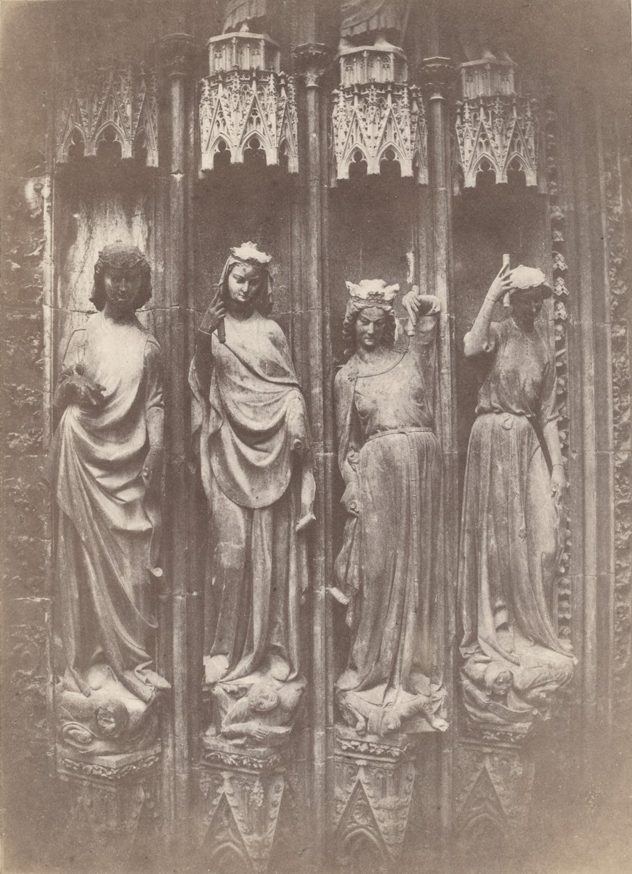 As virtudes esmagando os vícios, Catedral de Estrasburgo, 1853. de Charles Marville