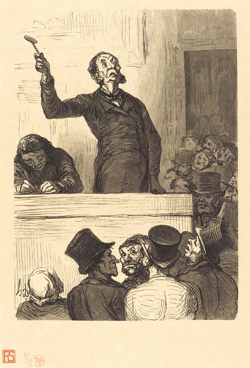 A casa de leilões: o leiloeiro de Charles Maurand after Honoré Daumier