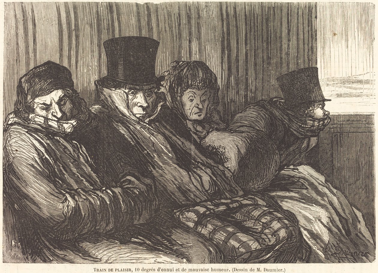 Trem de plaisir de Charles Maurand after Honoré Daumier
