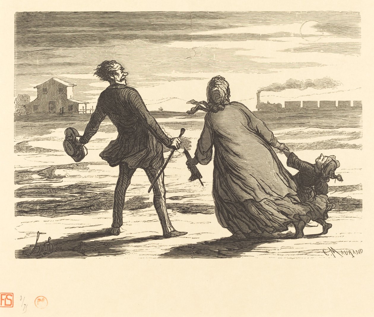 Tarde demais! de Charles Maurand after Honoré Daumier