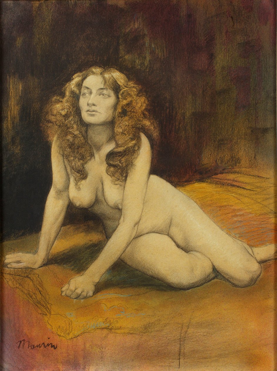 Deitada nua feminina, c. 1895. de Charles Maurin