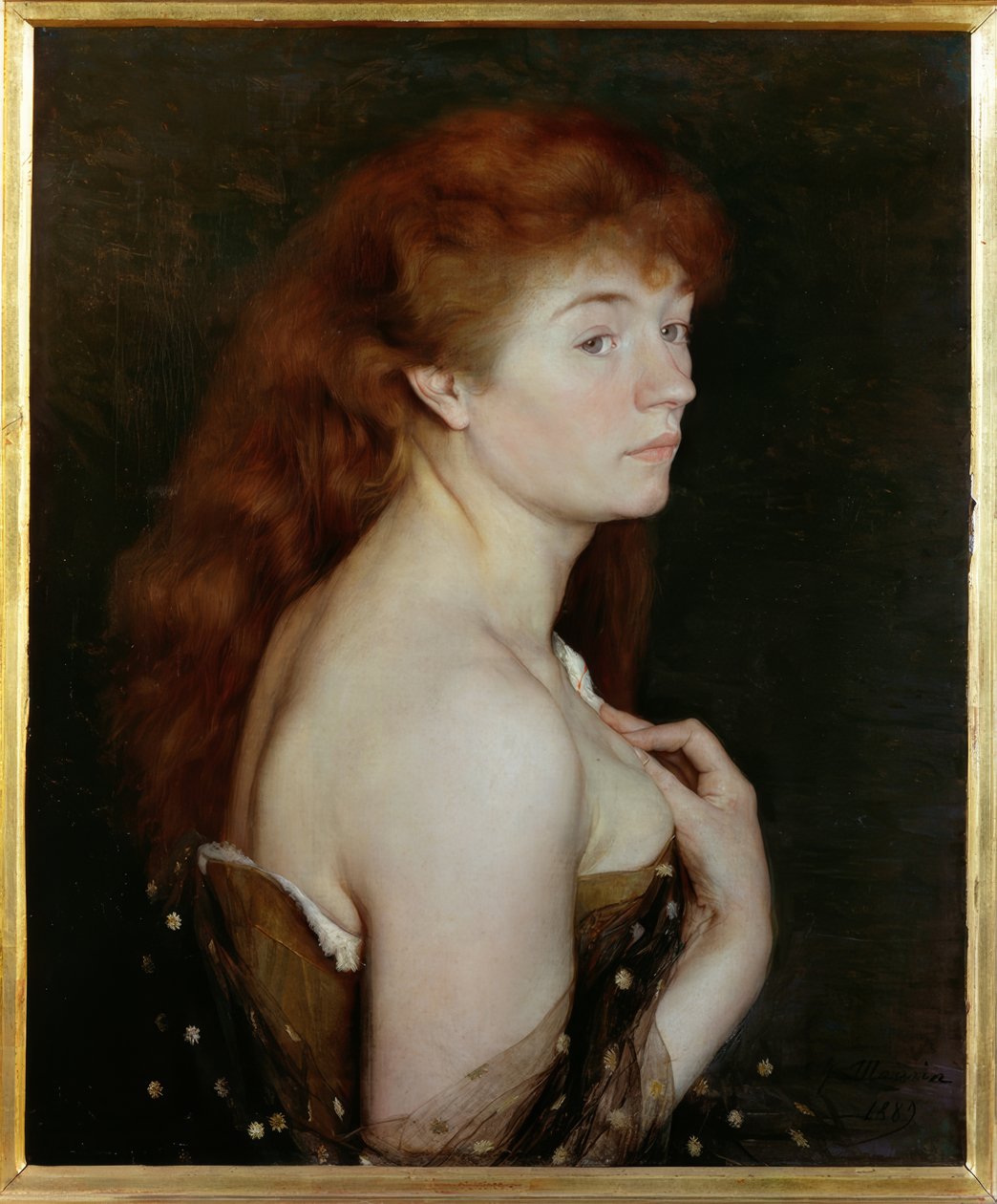 Retrato de uma jovem mulher ruiva de Charles Maurin