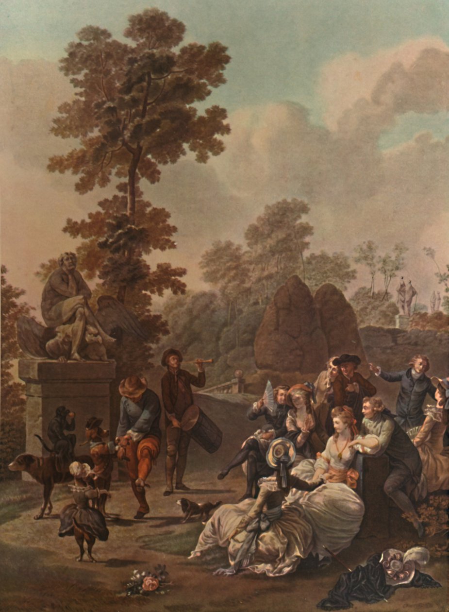 O pandeiro, pandeiro, c1780, 1913 de Charles Melchior Descourtis