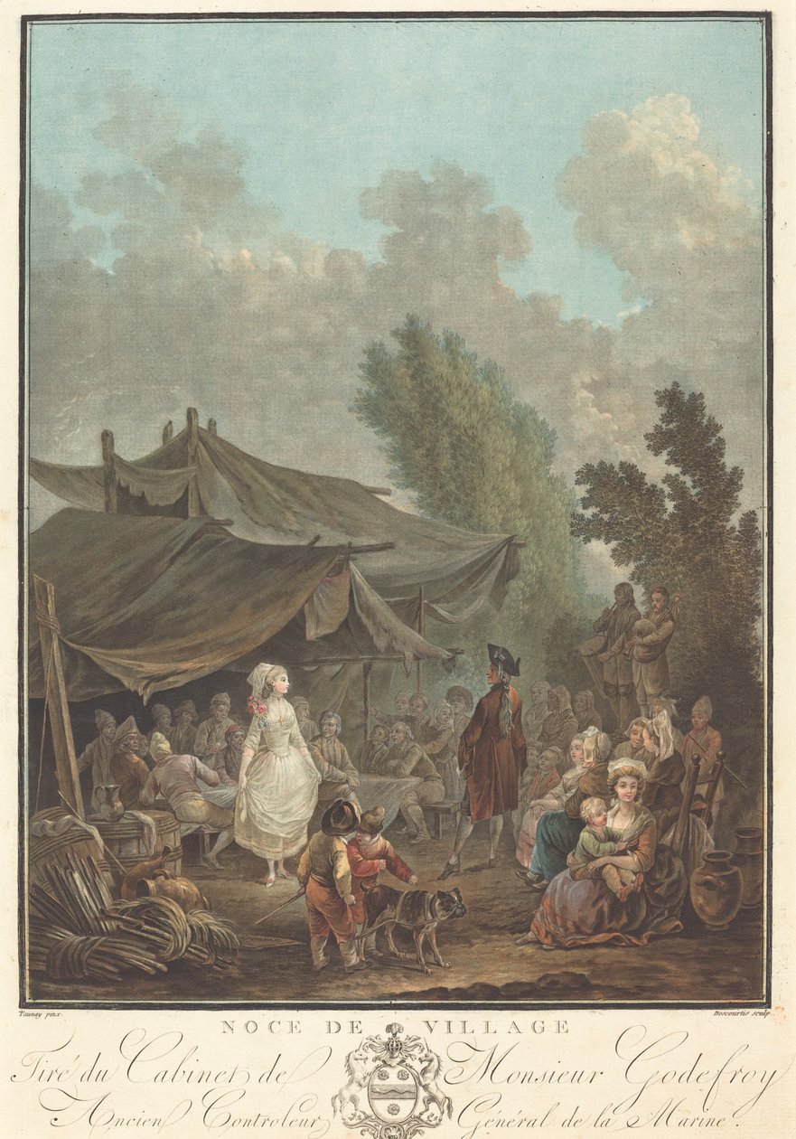 Casamento Noce de Village Village, 1785. de Charles Melchior Descourtis