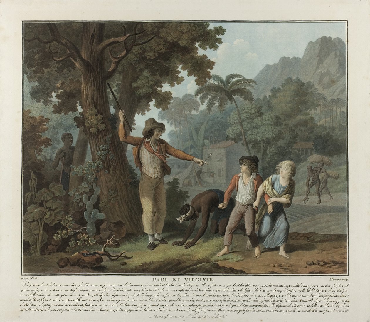 O Escravo Fugitivo, placa 2 de Paul et Virginie de Charles Melchior Descourtis