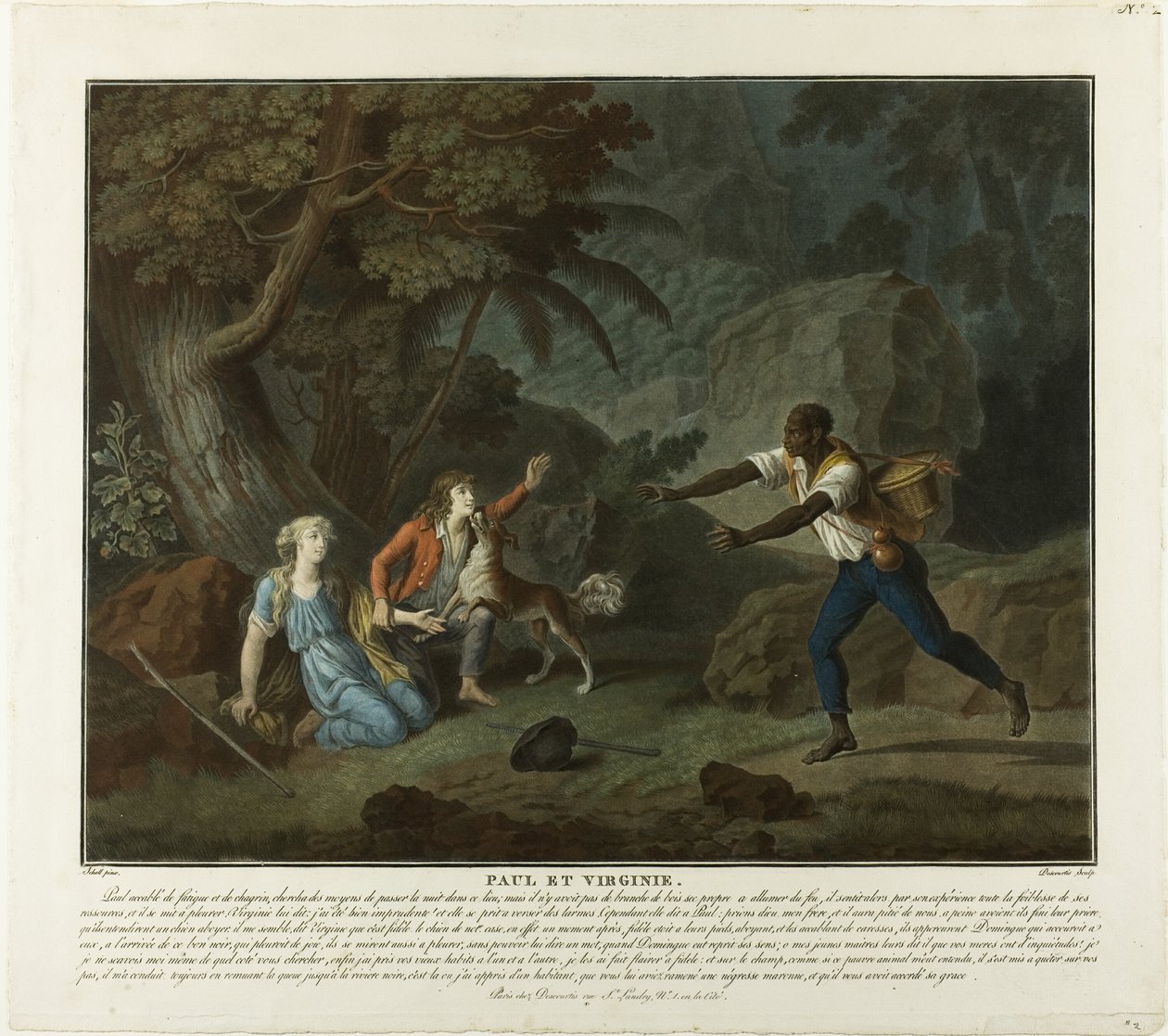 A Noite, placa 1 de Paul et Virginie de Charles Melchior Descourtis