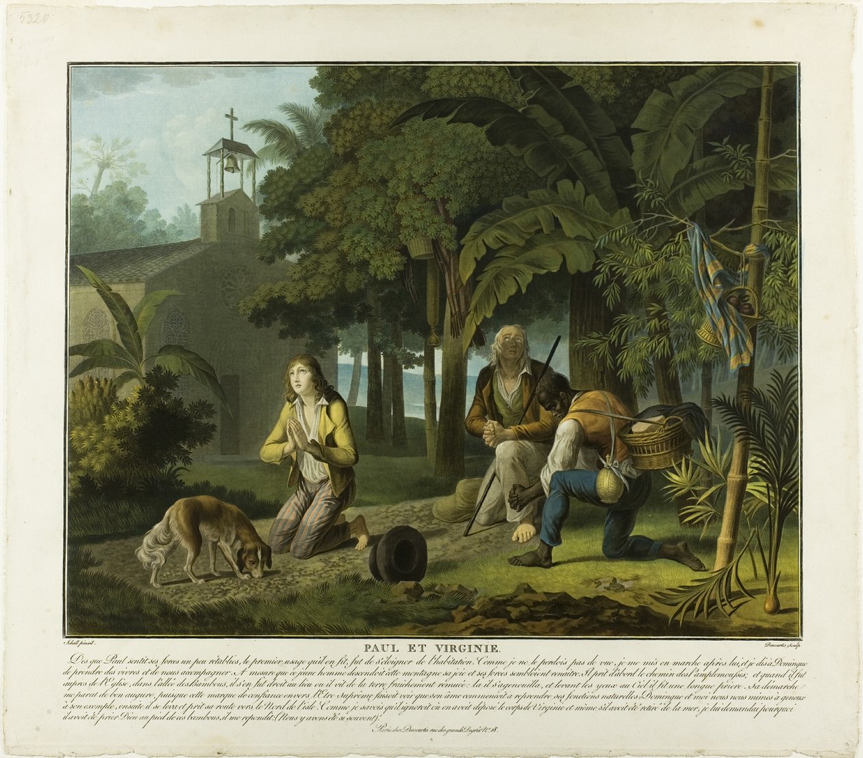 A Oração, placa 6 de Paul et Virginie de Charles Melchior Descourtis