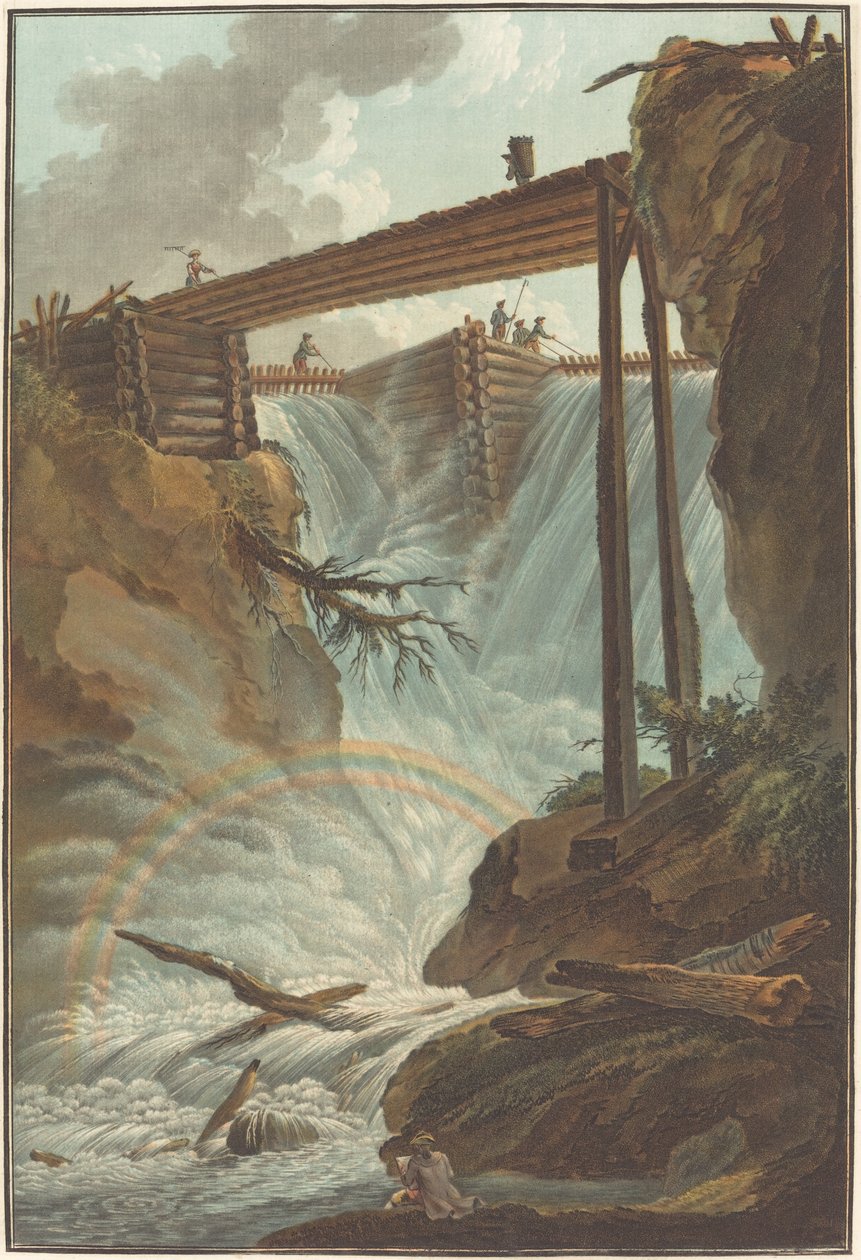 Cachoeira do Tritt no vale de Muhlethal de Charles Melchior Descourtis after Caspar Wolf