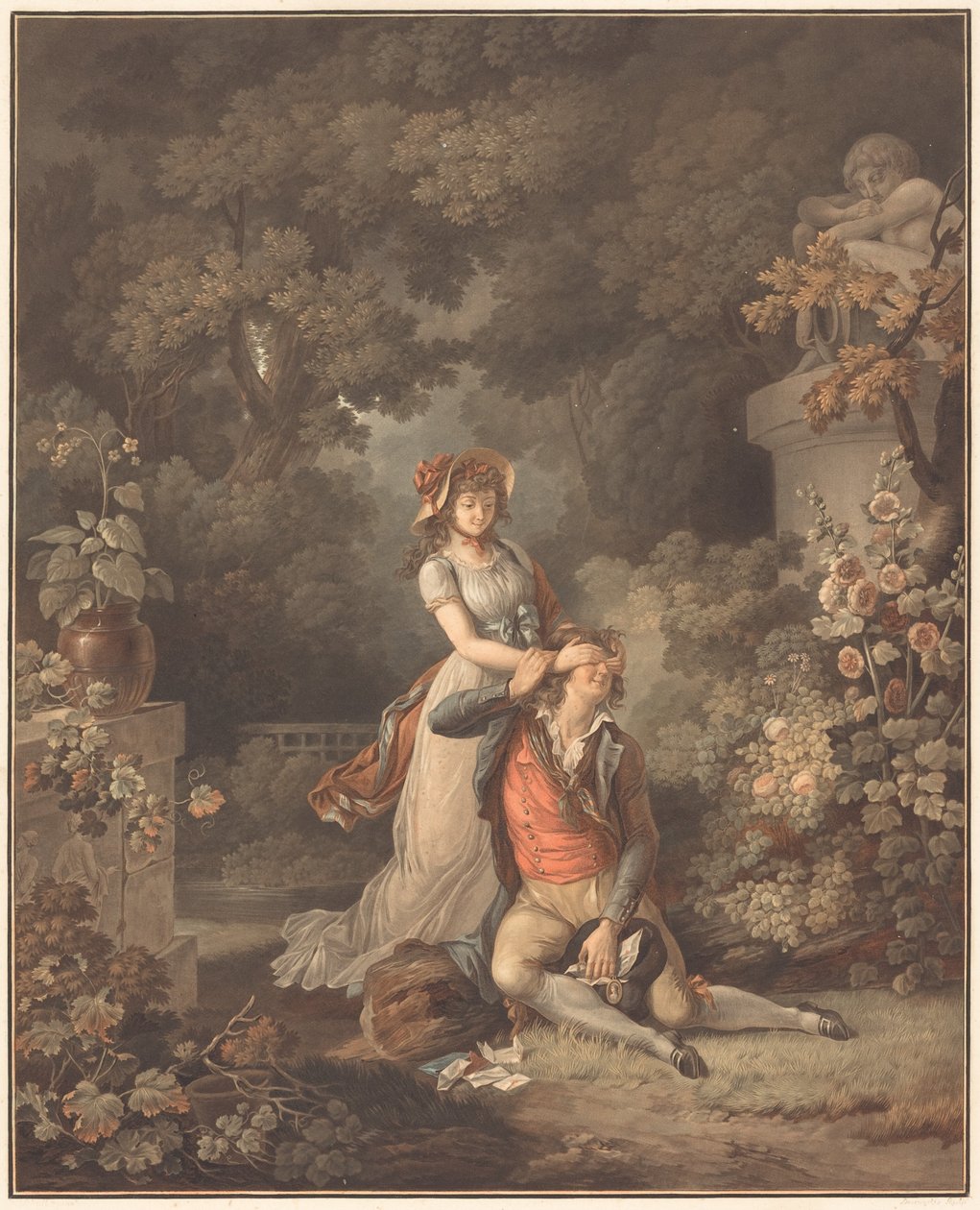 O Amante Surpreendido de Charles Melchior Descourtis after Jean Frederic Schall