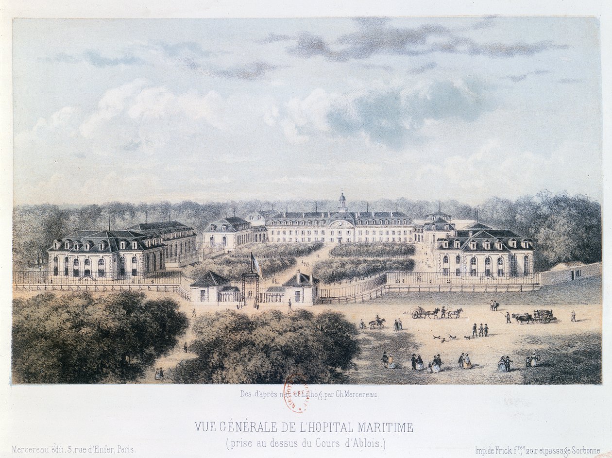 Vista Geral do Hospital Marítimo em Rochefort de Charles Mercereau