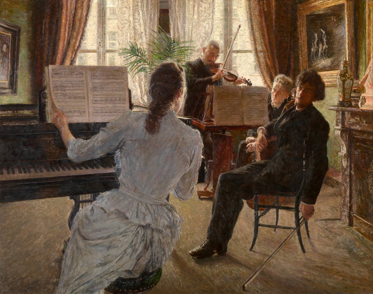 O Quarteto (óleo sobre painel) de Charles Mertens