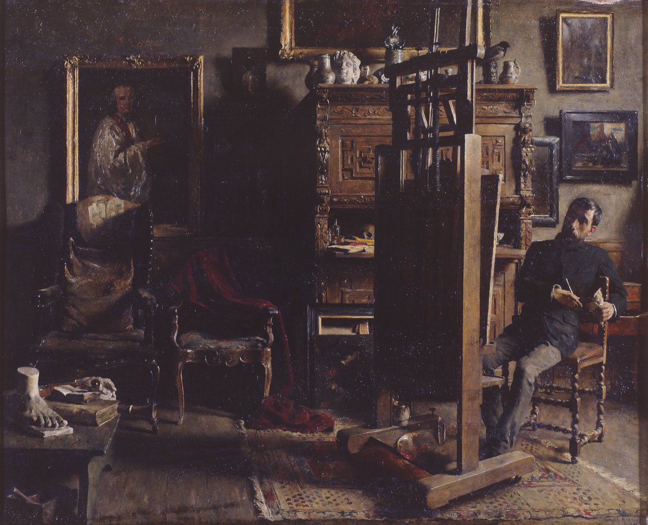 O Estúdio do Pintor Jules Lambeaux de Charles Mertens