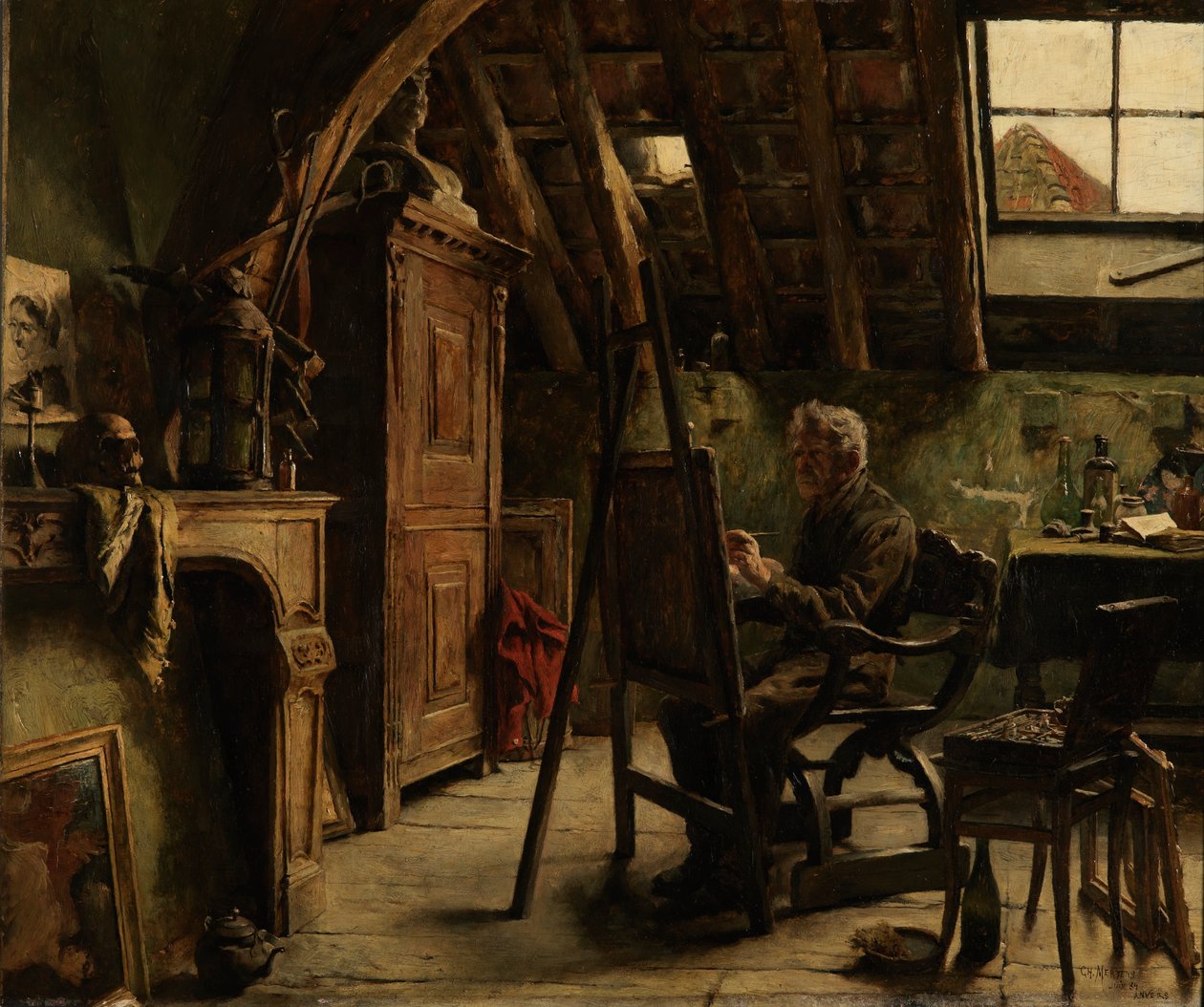 Oficina de um pintor de Charles Mertens