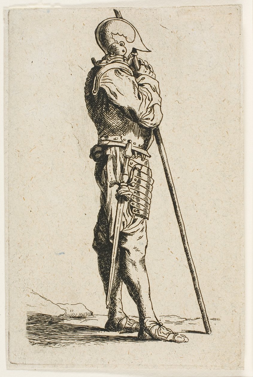 Um soldado em pé, de perfil de Charles Meryon
