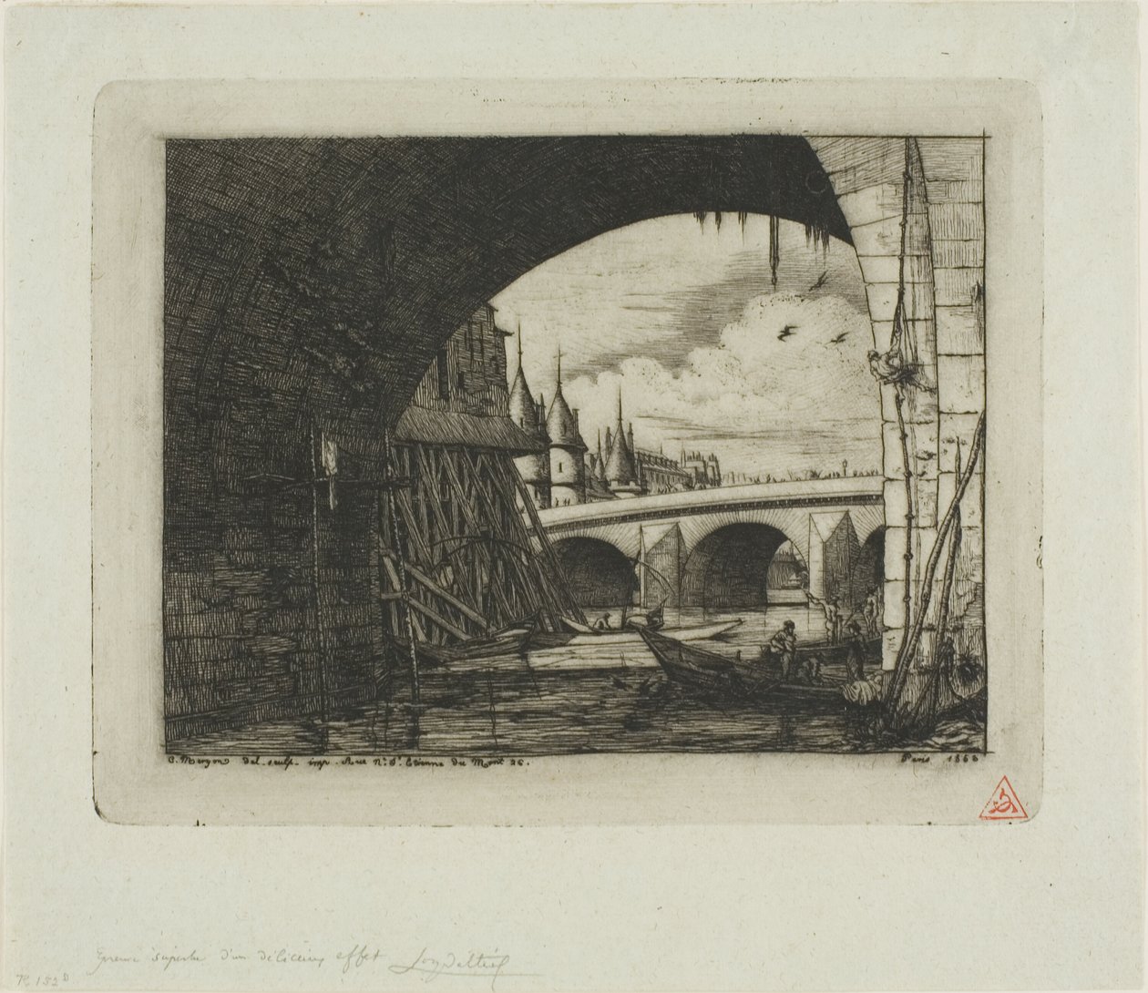 Um arco da Pont Notre-Dame, Paris de Charles Meryon